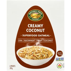 Nature's Path Superfood Oatmeal Creamy Coconut Organic 6 Packets 228 g 