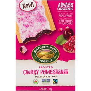 Nature's Path Toaster Pastries Frosted Cherry Pomegranate Organic 6 Pastries 312 g 