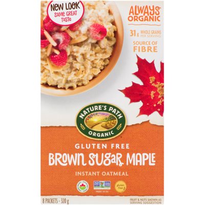 Nature's Path Instant Oatmeal Gluten Free Brown Sugar Maple Organic 8 Packets 320 g 