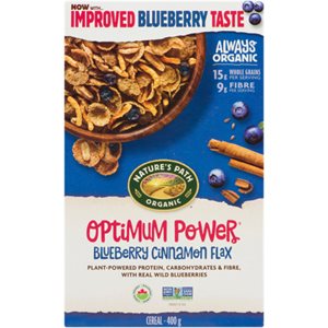 Nature's Path Optimum Power Cereal Blueberry Cinnamon Flax Organic 400 g 