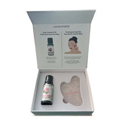 Aromaforce Ensemble Beauté: Gua Sha et Huile Essentielle de Rose