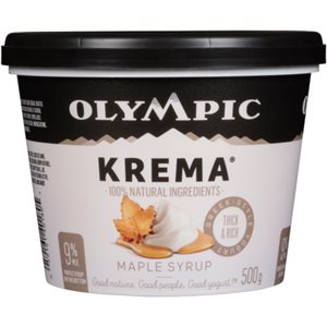 Olympic Krema Yogourt de Style Grec Sirop d'érable 9 % M.G. 500 g