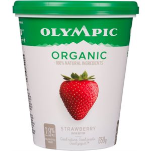 Olympic Balkan-Style Yogurt Strawberry Organic 3% M.F. 650 g 
