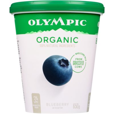 Olympic Yogourt de Type Balkan Bleuet Biologique 3% M.G. 650 g Olympic Yogourt de Type Balkan Bleuet Biologique 3% M.G. 650 g