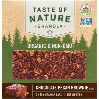 Taste of Nature Granola Chocolate Pecan Brownie Flavour 5 Granola Bars x 35 g (175 g) 175g