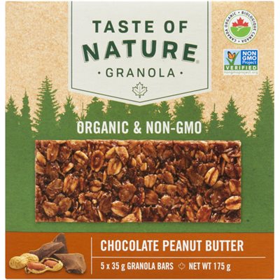 Taste of Nature Granola Chocolate Peanut Butter 5 Granola Bars x 35 g (175 g) 175g