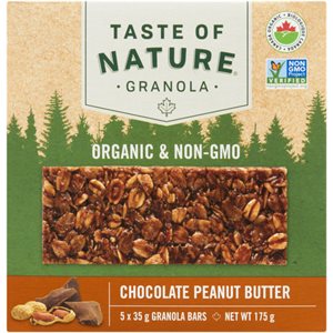 Taste of Nature Granola Chocolate Peanut Butter 5 Granola Bars x 35 g (175 g) 175g