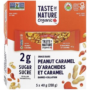 Taste Of Nature Organic Peanut Caramel Bar (2G Sugar)