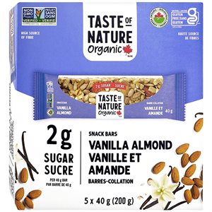 Taste Of Nature Organic Vanilla Almond Bar (2G Sugar)