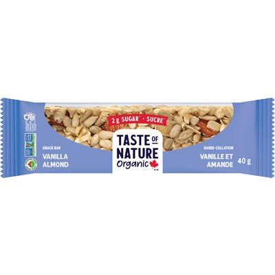 Taste Of Nature Organic Vanilla Almond Bar (2G Sugar)