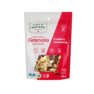 Taste of Nature Organic Cranberry Grain-Free Granola 200G