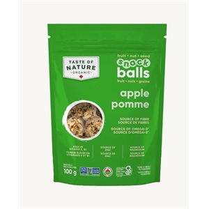 TASTE OF NATURE Organic Apple Nuts & Seeds Snack Balls 100g