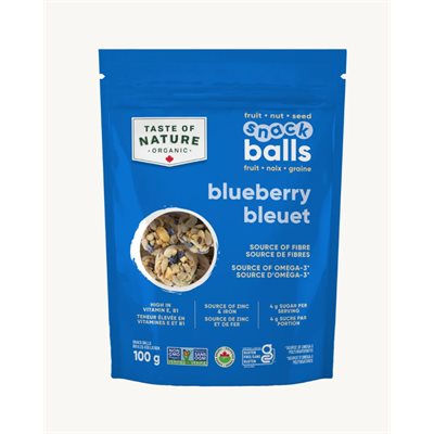 TASTE OF NATURE Organic Blueberry Nuts & Seeds Snack Balls 100g