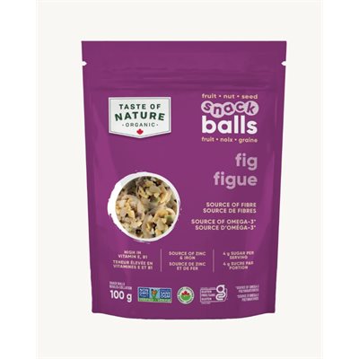 TASTE OF NATURE Organic Fig Nuts & Seeds Snack Balls 100g