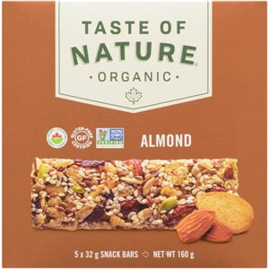 Taste of Nature Organic Almond 5 Snack Bars x 32 g (160 g) 160g