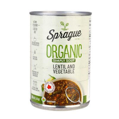 Sprague Organic Soup With Lentils And Vegetables 398ml