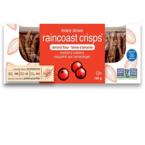 Lesley Stowe Raincoast Crisps- Gluten Free Almond Flour Cranberry Crackers 150g