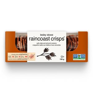 Lesley Stowe Raincoast Crisps - Craquelins salés aux dattes et aux amandes 150 g