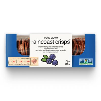 Lesley Stowe Raincoast Crisps - Craquelins aux bleuets sauvages et aux amandes 150 g