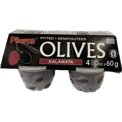 Pilaros Kalamata pitted olives in cups 4x60g