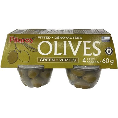 Pilaros Olives vertes Dénoyautées en coupes 4x60g