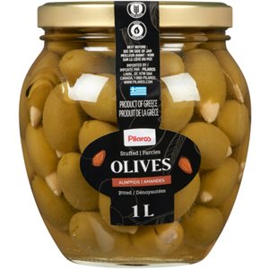 Pilaros Olives Stuffed Almonds Pitted 1 L 1 L