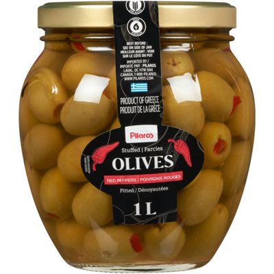 Pilaros Olives Farcies Poivrons Rouges Dénoyautées 1 L