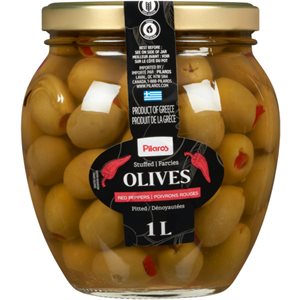 Pilaros Olives Stuffed Red Peppers Pitted 1 L 1 L