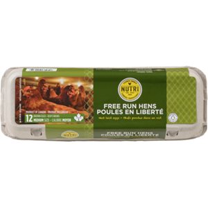 Nutri Free Run Hens Medium Size Brown 12 Eggs