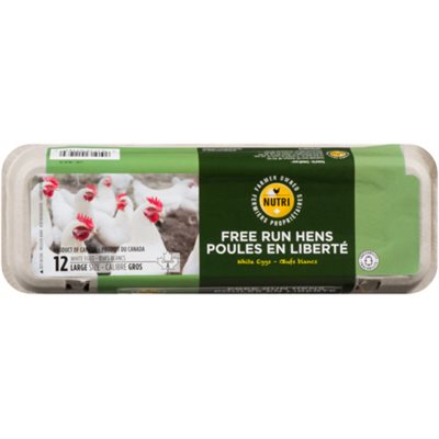 Nutri Free Run Hens Large Size 12 White Eggs