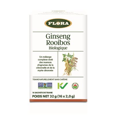 Flora Organic Ginseng Rooibos herbal 16 sachets