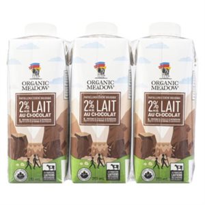 Organic Meadow Organic Chocolate Skim Milk 2% 3x250ml