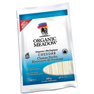 Organic Meadow Bâtonnets Fromage Cheddar Doux Biologique 168G