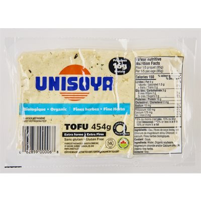 Unisoya Tofu Fines Herbes Biologique 454 g