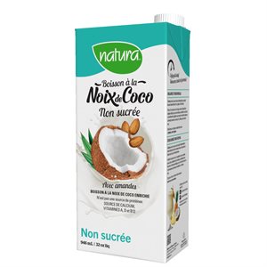 Natura Boisson enrichie non sucrée aux amandes et à la noix de coco 946 ml