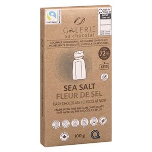 Galerie Au Chocolat Tablette De Chocolat Noir Fleur De Sel Équitable 100G