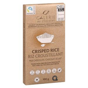Galerie Au Chocolat Tablette De Chocolat Au Lait Riz Croustillant Équitable 100G