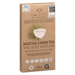 Galerie Au Chocolat Tablette De Chocolat Blanc Thé Vert Matcha Équitable 100G