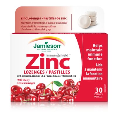 Jamieson Zinc pastilles-cerise sauvage 30Un Jamieson Zinc pastilles-cerise sauvage 30Un