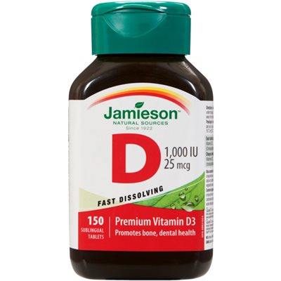 Jamieson D 1 000 UI 25 mcg 150 Comprimés Sublinguaux