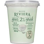 Maison Riviera Natural Organic Greek Yogurt 2% Mg 650 g