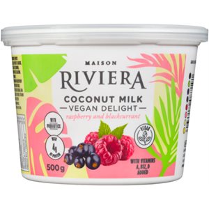 Maison Riviera Dessert Coconut Milk Raspberry, Blackcurrant 500g