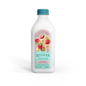 Riviera Yaourt à boire sans lactose à la fraise et à la banane 946 ml