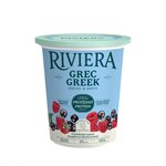 Riviera Greek Yogourt 0% Raspberry Blackcurrant 650g