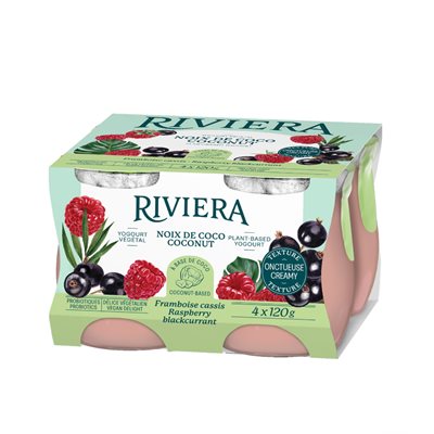 Riviera Delice Vegetal au Lait de Coco Framboise et Cassis 4X120G