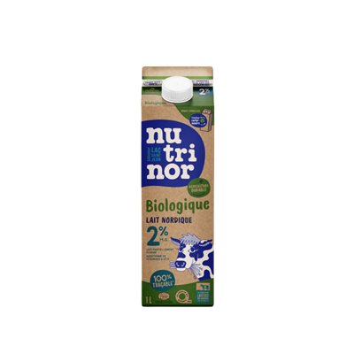 Nutrinor Cooperative Organic Nordic Milk Partly Skimmed 2 % M.F. 1 L