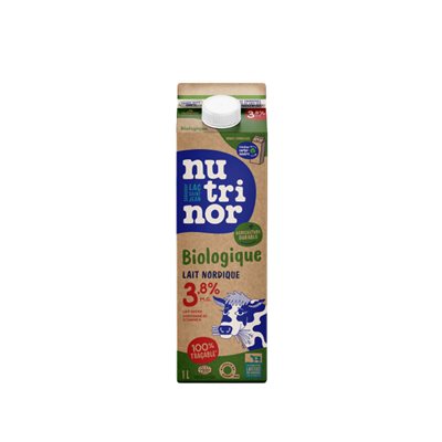 Nutrinor Coopérative Lait Nordique Biologique Entier 3,8 % M.G. 1 L