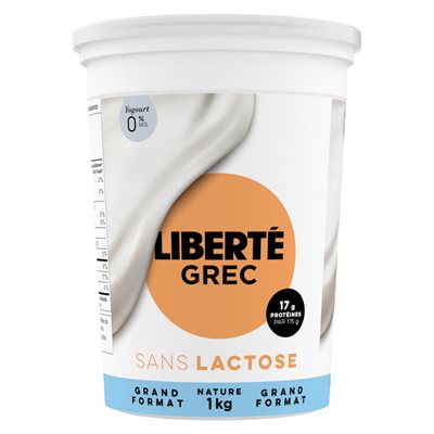 Libérte YAOURT GREC NATURE 0% SANS LACTOSE 1KG