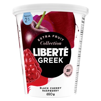 Libérte YAOURT CERISE NOIR & FRAMB 2% XTRA FRUITS 650G