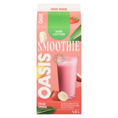 Oasis Smoothie fraise-banane sans lactose 1,6 L Oasis Smoothie fraise-banane sans lactose 1,6 L